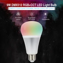 MiLight FUTD04 AC100~ 240 V E27 9 W DMX512 RGB+ CCT светодиодный свет лампы DMX Светодиодный светильник работать с пультом дистанционного управления для дома ресторана бара украшения