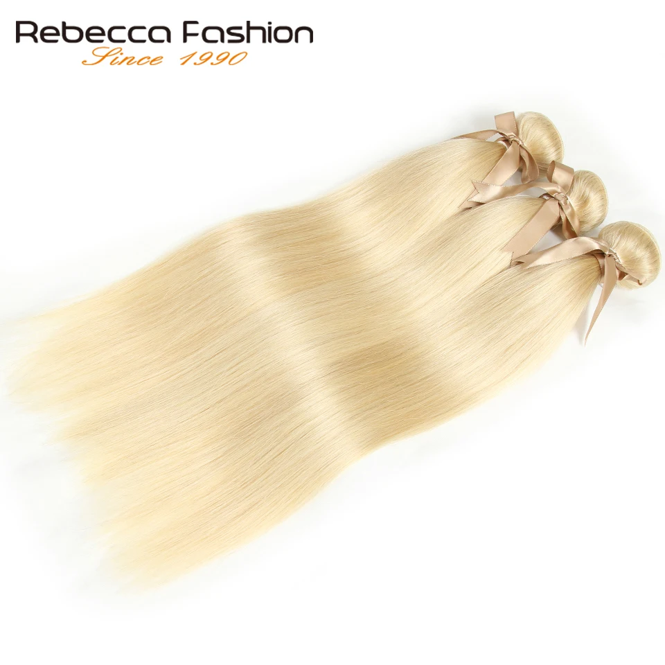 Rebecca 613 Honey Blonde Bundles Indian Straight Hair Bundles 100% Remy Human Hair Extensions 1/3/4 Bundles 10 to 26 Inches