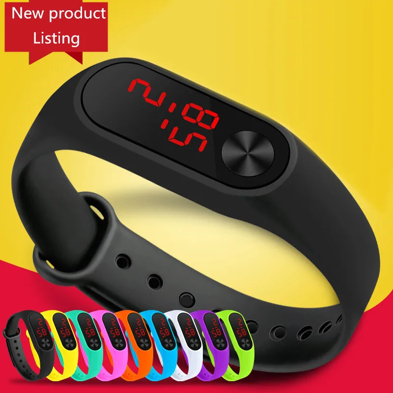 

Fashion Men Women Casual Sports Bracelet Watches White LED Electronic Digital Candy Color Silicone Wrist Watch forChildren Kids