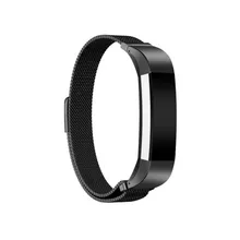 12mm Argent et Noir et Or Taille Courte Milanese Magnétique Boucle En Acier Inoxydable Bande de Montre + 2 Pcs Connecteur pour Fitbit Alta Smart Watch