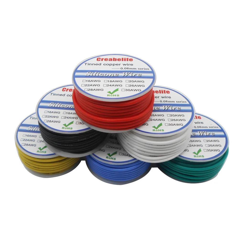 10 м 16 AWG гибкий силиконовый провод RC кабель OD 3 0 мм линия 6 цветов на выбор с