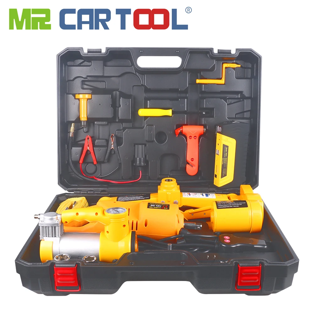 

Mr Cartool Car Electric Jack Kit 3 Ton12v Scissor Lift with Emergency Power Supply Electrics Wrench Air Pump Auto Jacks