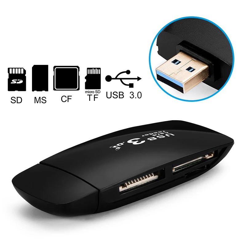

Rocketek usb 3.0 multi 4 in 1 memory card reader 5Gbps adapter for SD,TF CF MS micro SD pc computer laptop accessories