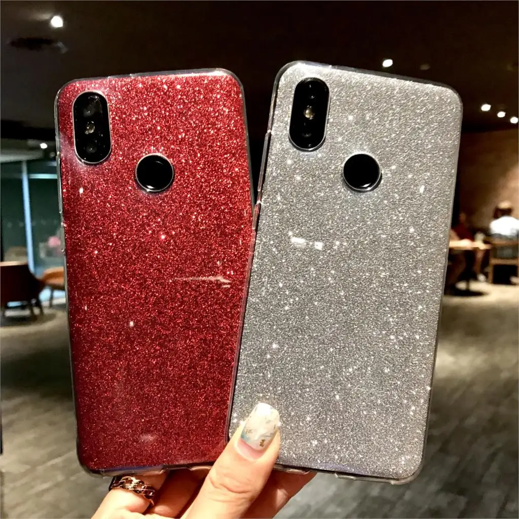 

Glitter 2 in 1 TPU Silicone Case ON For XiaoMi RedMi 6 Pro 6A 5 5A 4A 3S Note 3 4 4X 5 Plus iphone XS MAX XR X 6s 7 8 Plus Cover