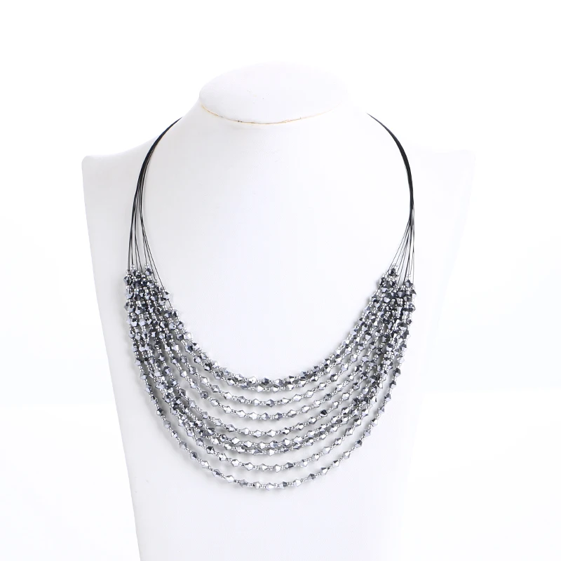 2017 Новый Чешского Стиль Многослойные Хрустальные Бусины Колье Заявление