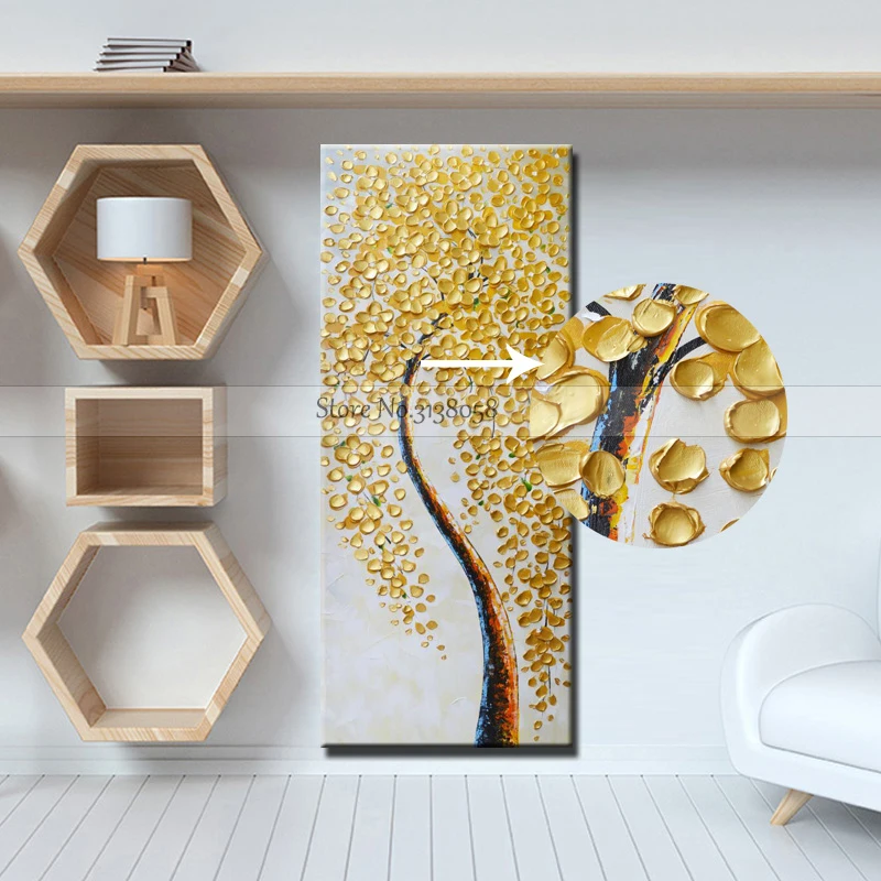 Canvas-Prints-Wall-Art-Large-Size-Poster-Modern-Abstract-Gold-Money-Tree-Prints-On-Canvas-For (5)