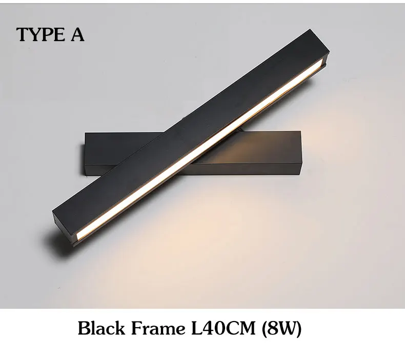 Творческий дом современный светодиодный настенные светильники для Обеденная Спальня Гостиная с регулируемым углом наклона белого и черного цвета с отделкой светодиодный настенный светильник - Цвет абажура: Black Frame A Type