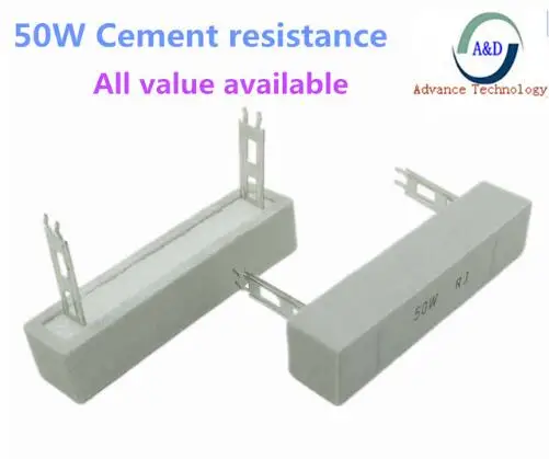 2 шт. 50 Вт 82R 88R 100R 110R 120R 150R 160R 180R 200R 220R цемента сопротивление 82 88 100 110 120 150 160 180 200 220 Ом 5% 50 Вт