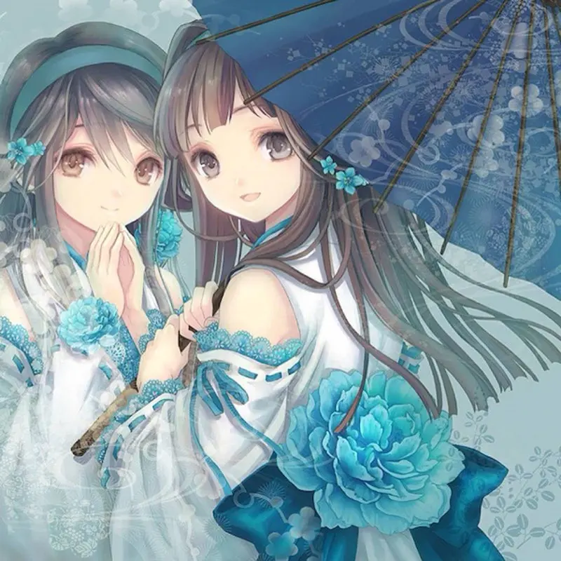 The New 5D Diamond Painting Peony Girl Anime Cartoon Character