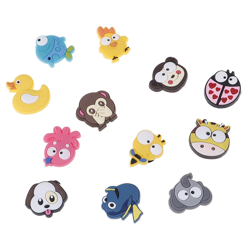 8pcs New Mini Kids Small Animal Shoes Buckes Kids Gift Decoration PVC Children Shoe Accessories Decoration