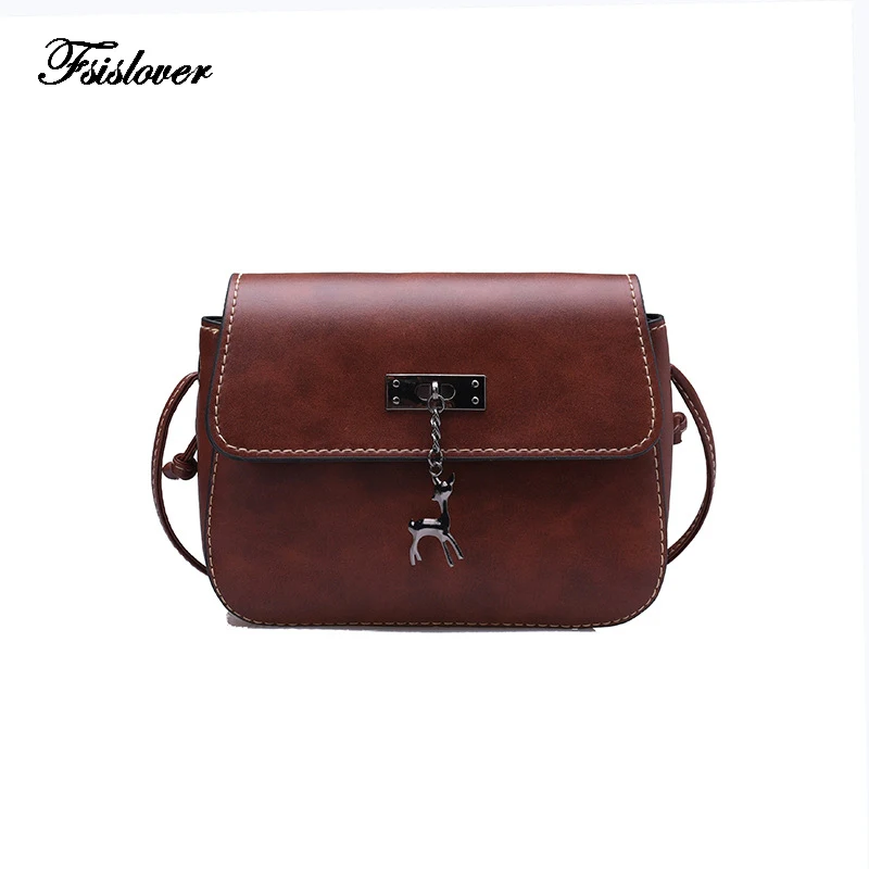 

Vintage Deer Small Women Bags PU leather Messenger Bag Clutch Bags Designer Mini Shoulder Bag Women Handbag bolso mujer purse