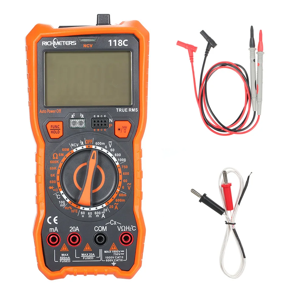 

NCV Digital Multimeter Infrared Remote Detection Voltmeter Ammeter Esr Meter Capacitance Temperature Tester HFE True-RMS