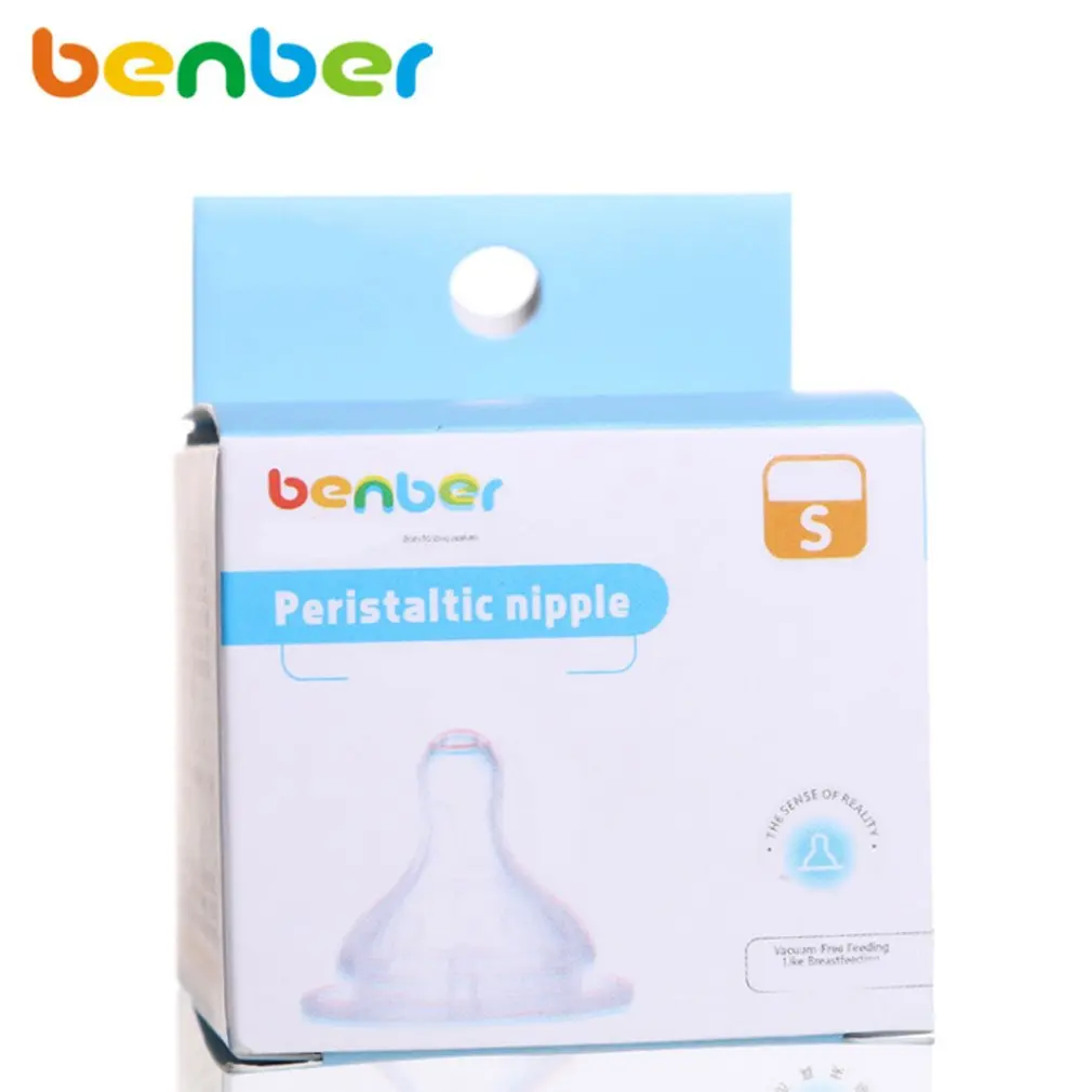 Baby Pacifier Wide-Mouth Round Hole Peristaltic Nipples BPA Free Soft Medical Silicone Milk Breast Feeding Nipple for Baby S/M/L