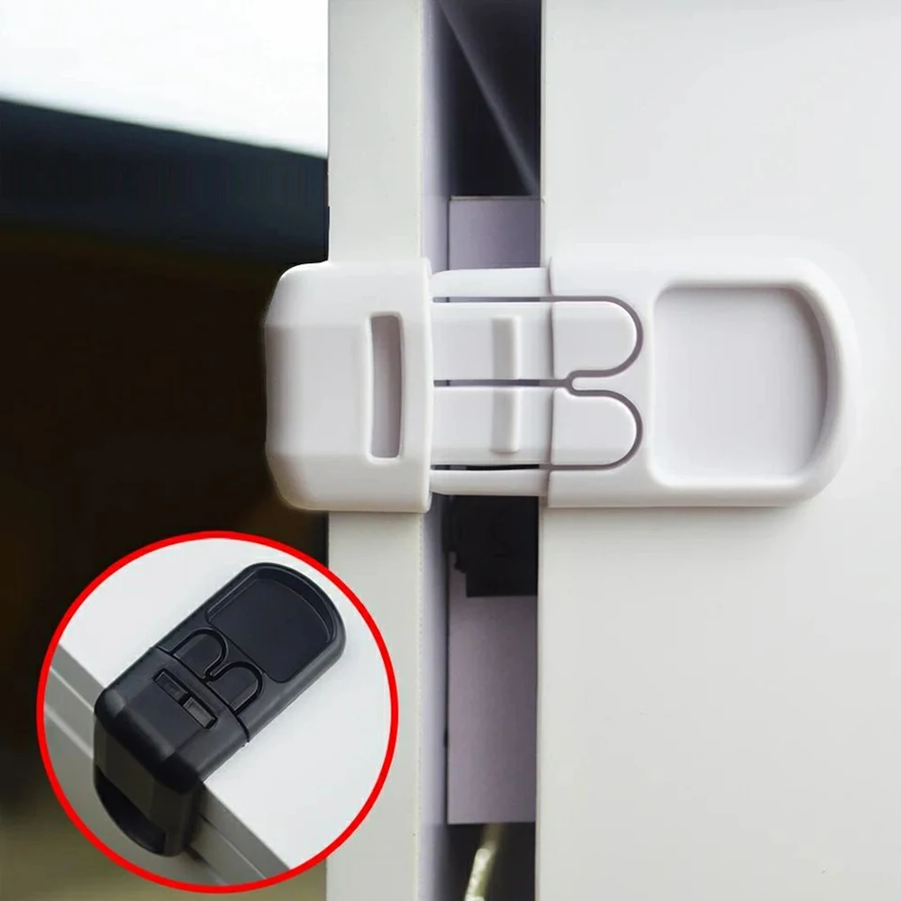 

10Pc/Lot Plastic Right Angle Door Lock Children Protection Child Lock Baby Safety Drawer Lock Child Safety Drawer Cabinets Locks