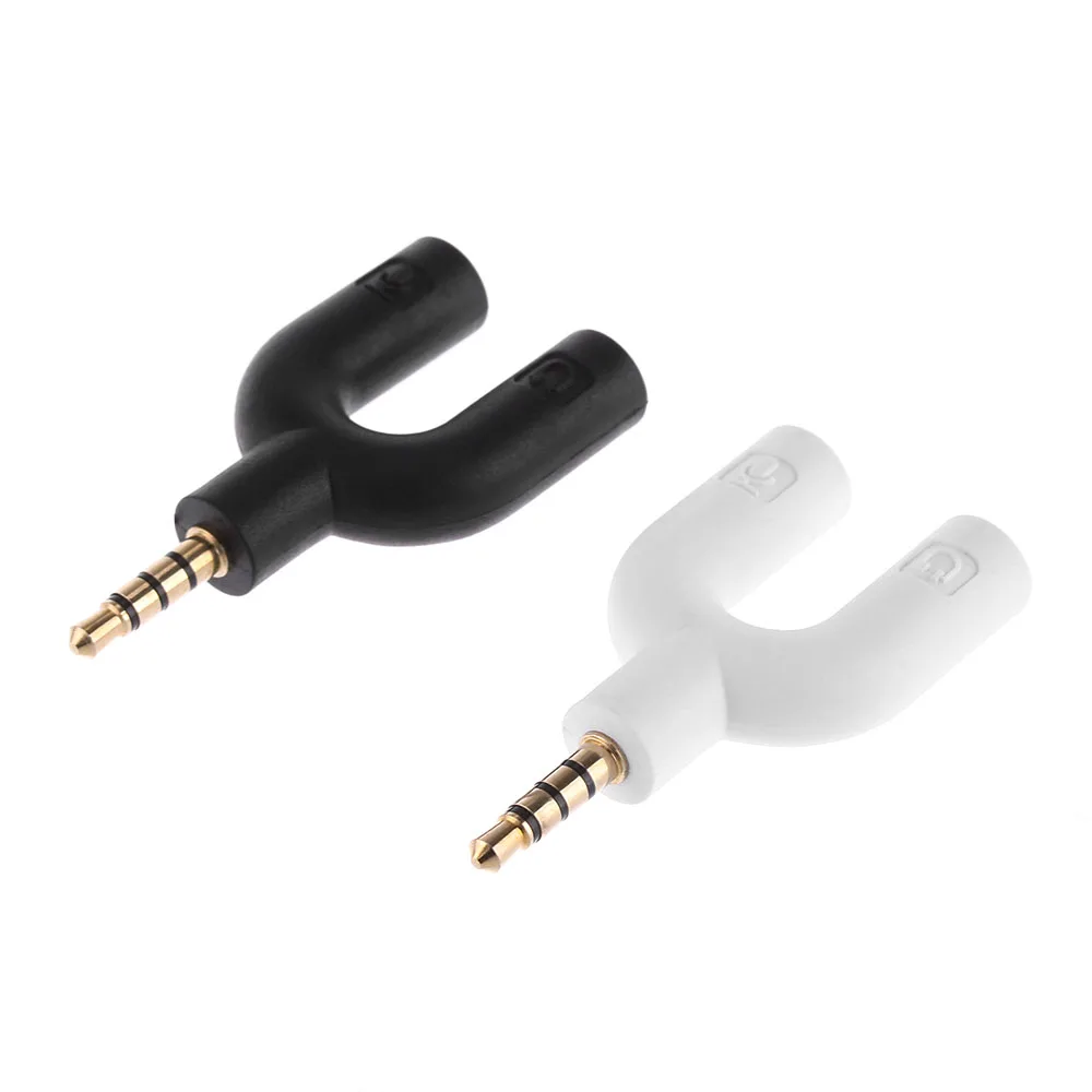 

New 3.5mm Double Audio Jack to Headphone Microphone Splitter Converter Adaptor Mobile Tab Splitter Converter Headphone Cable