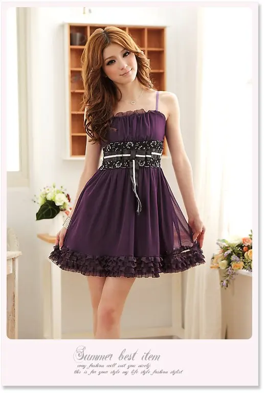 Free shipping !New Casual Dress Prom Dresses Lace Purple Wholesale and