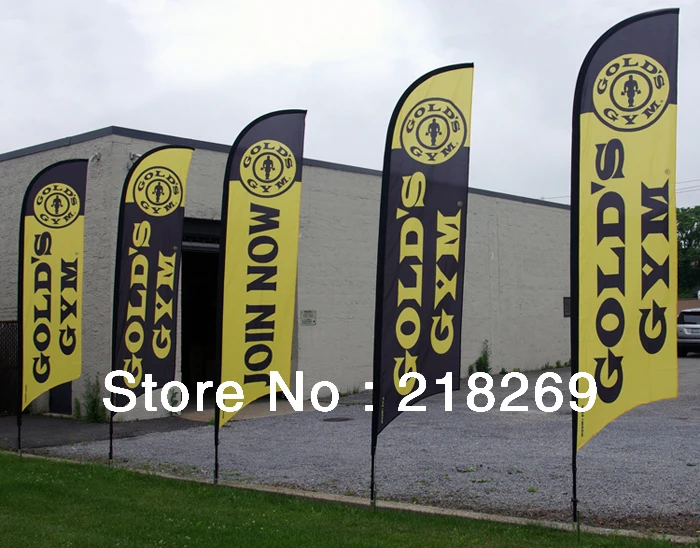 

Custom Small 230CM (7.5ft ) tall Feather Flag Banners, Print ONE side with ground spike