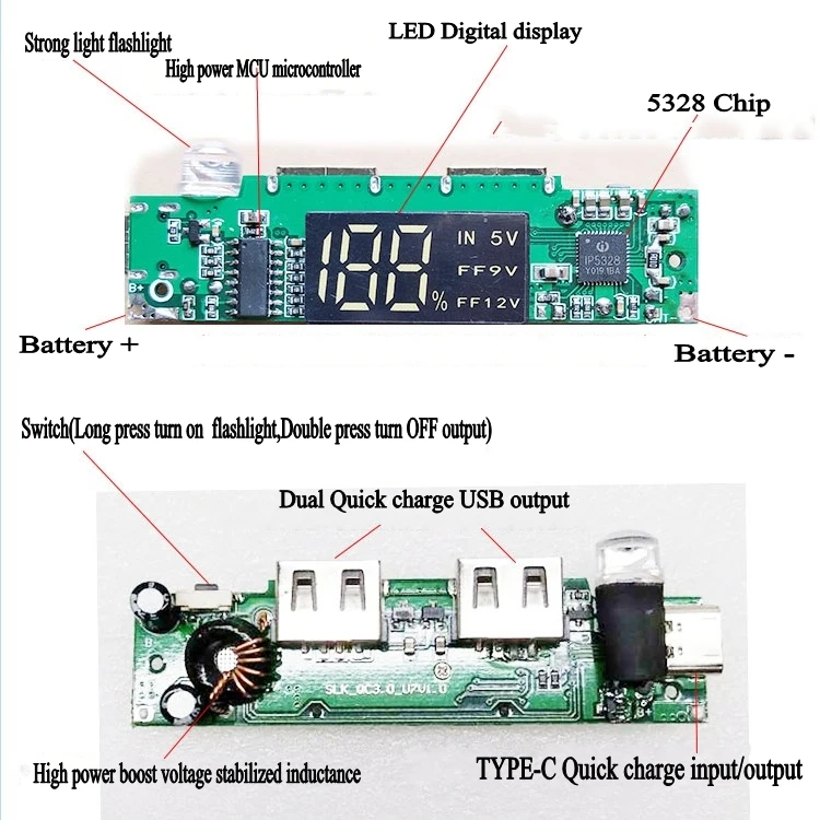 DIY 18650 Батарея Быстрая зарядка Тип-C QC 3,0 2,0 USB 5В 9В 12В, Мощность банк чехол 18650 Батарея Зарядное устройство коробка тестер