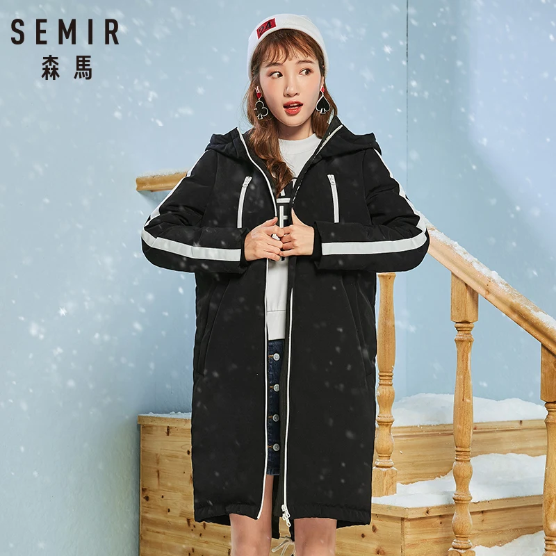Semir женский пуховик длинный участок 2018 зимняя пара куртка Корейская версия