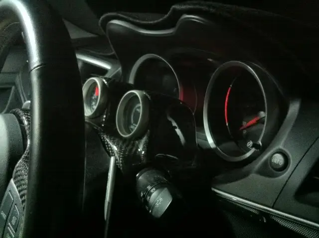 2008-2012 Mitsubishi Lancer Evolution X Steering Wheel Twin Gauge Pod CF Option in 52mm or 60mm (8)