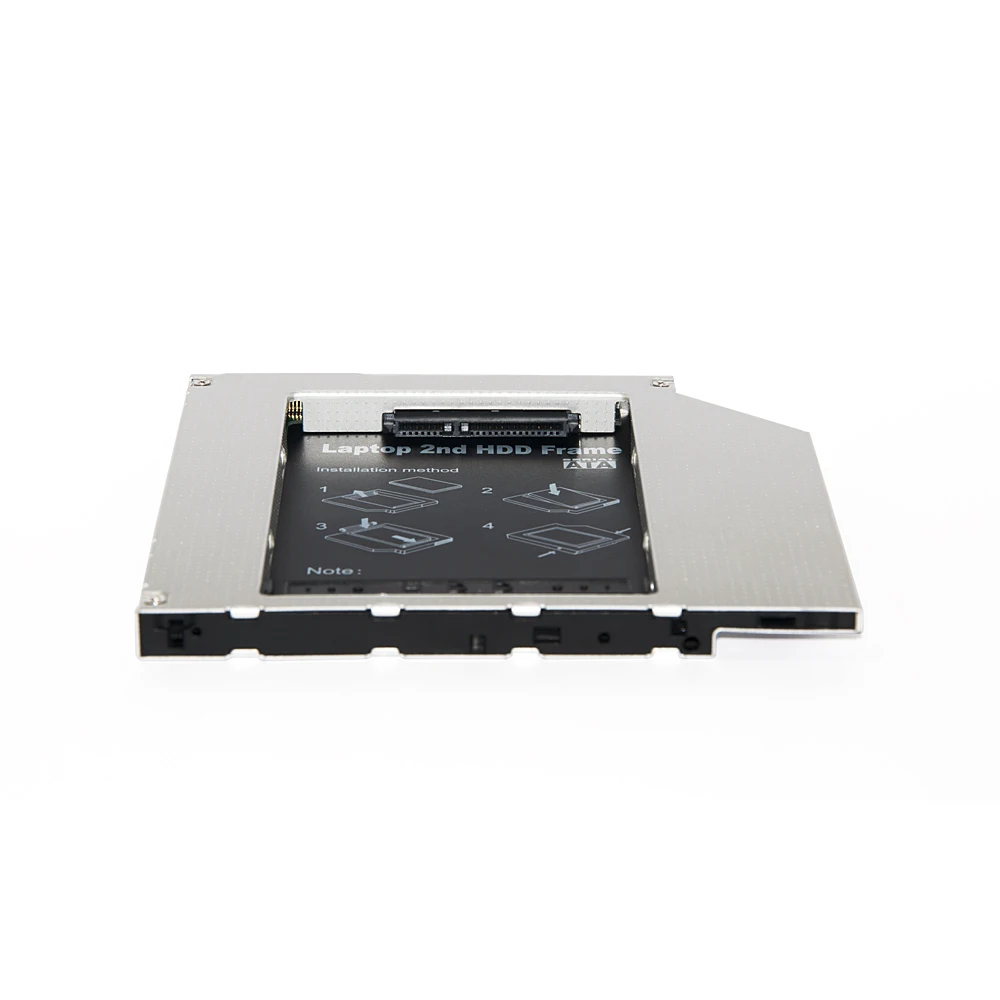  Sunvalley Hard Drive Case 9.5mm Slim Universal IDE to SATA 2nd SSD Caddy SSD Aluminum DVD/CD-ROM Op
