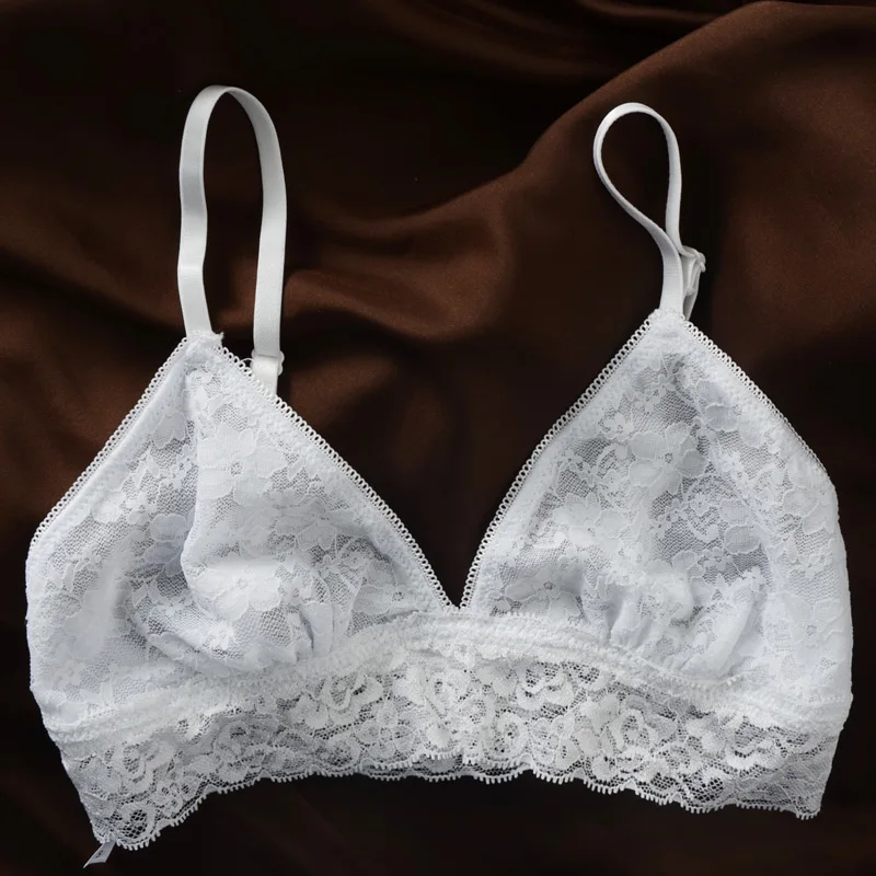 

fashion full lace bralette ultra-thin woman sexy wireless bra sleeping underwear
