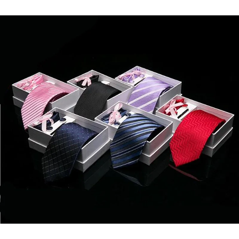 

2018 New 6pcs/set Silk ties Men's Ties Necktie set Stripe Mans Tie Neckties with gift box