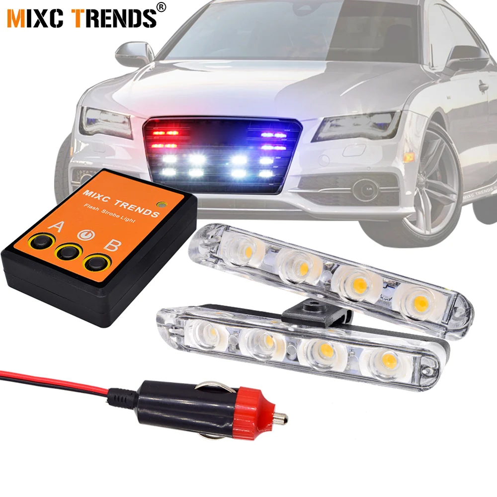 Super Bright Car Strobe Flashing Police Emergency light 12V LED DRL Fog