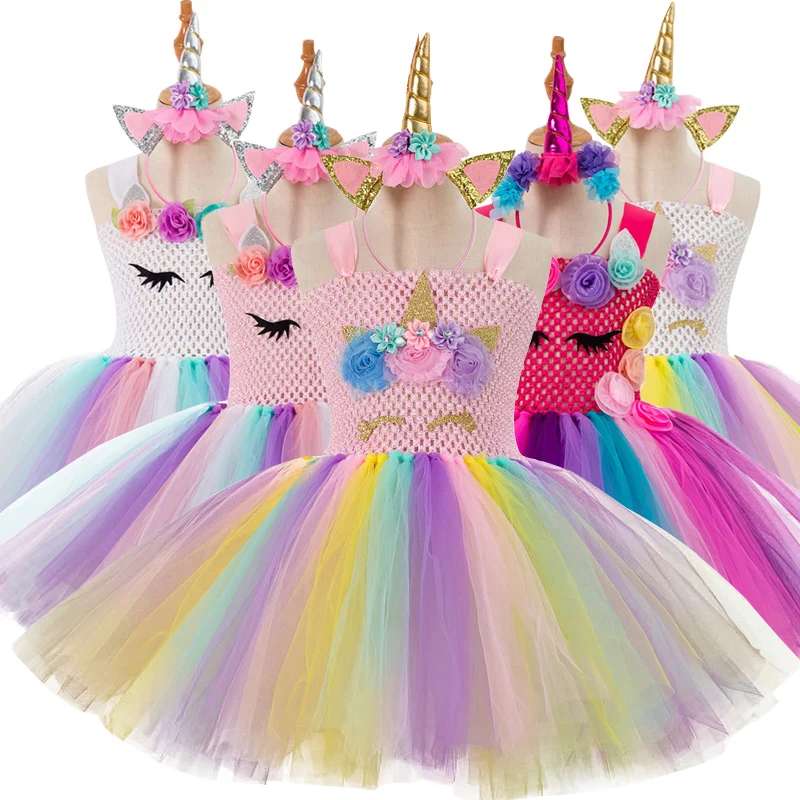 Nuovo-2018-Inverno-Unicorn-Vestito-Da-Partito-Bambini-Vestiti-per-le-Ragazze-Vestito-Dal-Tutu-Cosplay