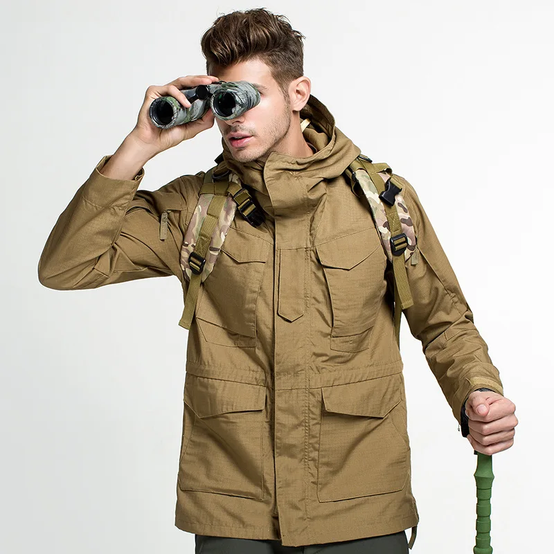 

Men Water Resistant Windproof Jacket Military Tactical Jacket Outdoor Hiking Climbing Runing Hoodie Sportswear Soft Shell Jacket