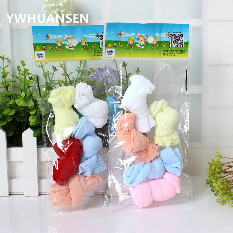 YWHUANSEN 10 парт/лот От 0 до 4 лет весна лето детские носки однотонные для девочек