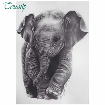 

3D Diamond Painting Cross Stitch Elephant Crystal Needlework Diamond Embroidery Animals Full square&round Diamond Decorative