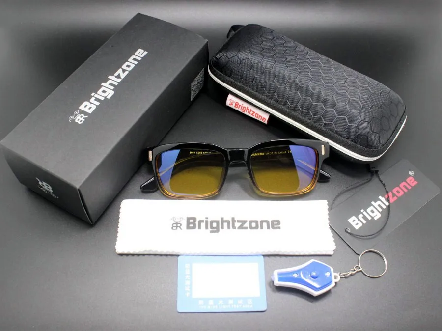 Brightzone Анти-усталость и УФ-фильтром синий свет фильтр остановить нагрузку на глаза защита игрового Стиль Рамка компьютер Очки Для мужчин - Цвет оправы: Brown Gradient Case2