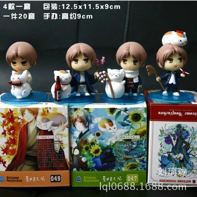 

4pcs/set Natsume Yuujinchou Action Figures PVC brinquedos Collection Figures toys for christmas gift with Retail box