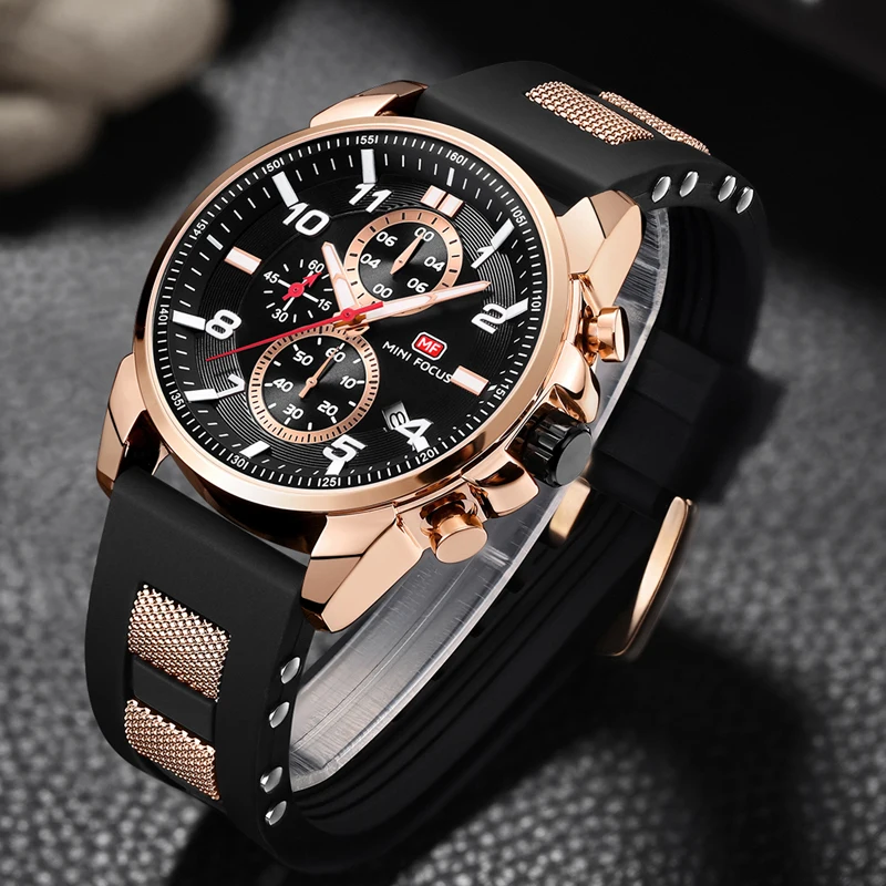 Часы MINIFOCUS спортивные армейские кварцевые водонепроницаемые с силиконовым