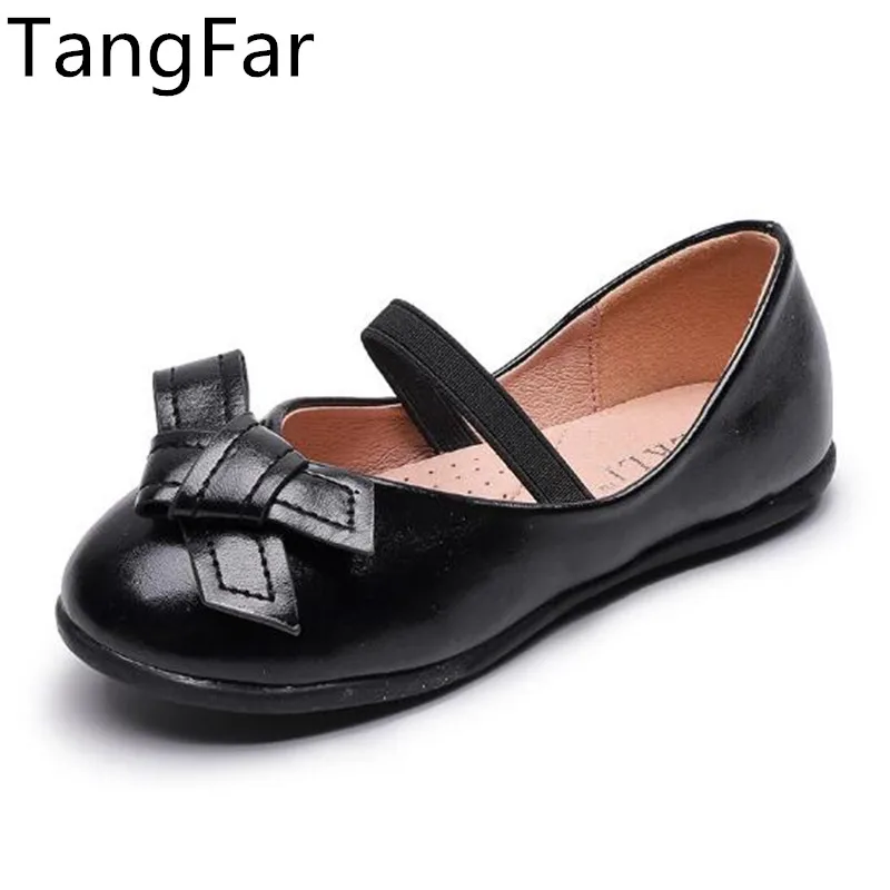 

Children's Shoes 2019 New Comfortable Princess Soft Round Head Bowknot Leather Girls Loafers Free Shipping