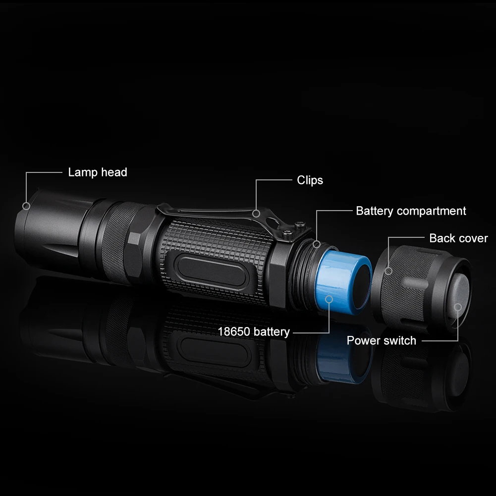 Мини-фонарик 3800 люмен, XML-L2 светодиодный фонарь 18650, 3 режима переключения, фонарь, лампа, фонарик, водонепроницаемый фонарь для кемпинга на открытом воздухе