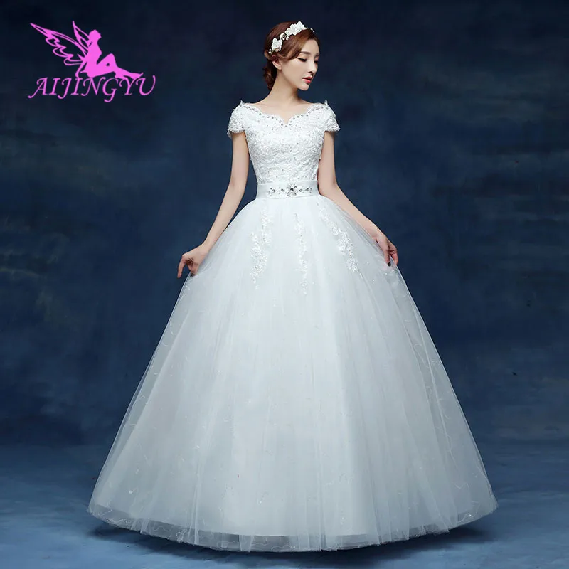 

AIJINGYU 2018 ivory free shipping new hot selling cheap ball gown lace up back formal bride dresses wedding dress WK445