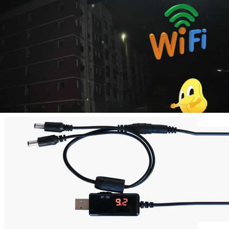 

DC 5V TO 9V/12V USB to DC 3.5*1.35mm Cable DC-DC Boost Conerter Step-up Voltage Power Supply Module for Wifi Router mobile power