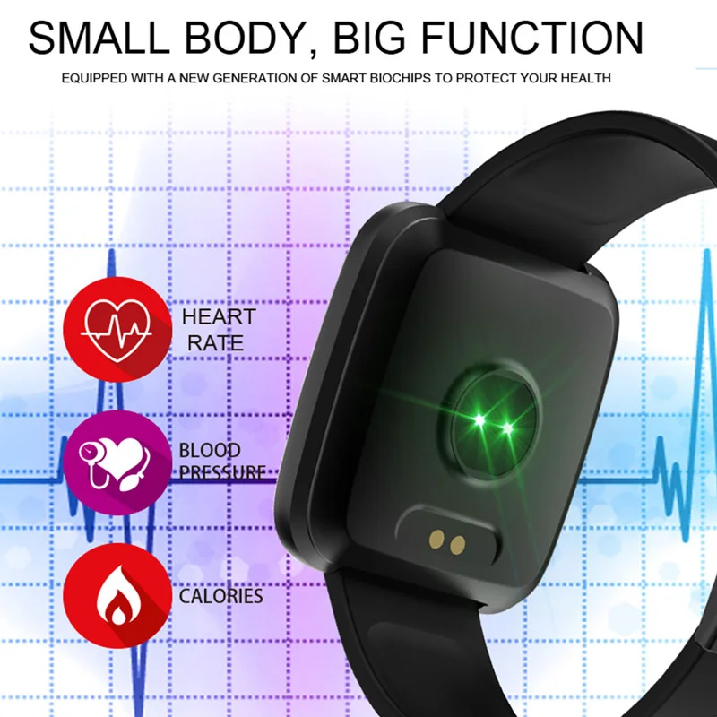 Мужские водонепроницаемые Смарт-часы с большим сенсорным экраном для измерения артериального давления, женские Смарт-часы для занятий спортом и фитнесом