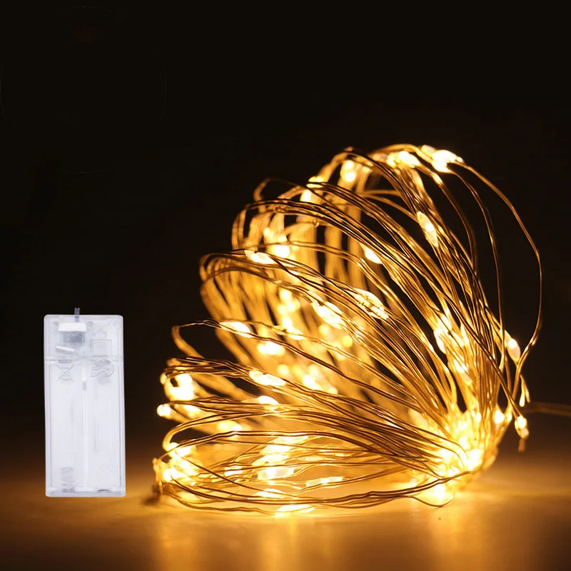 

Copper Wire Lamp AAA Battery Box Led Light String Party Holiday Wedding Diy Christmas Tree Decorations For Home New Year's Gift