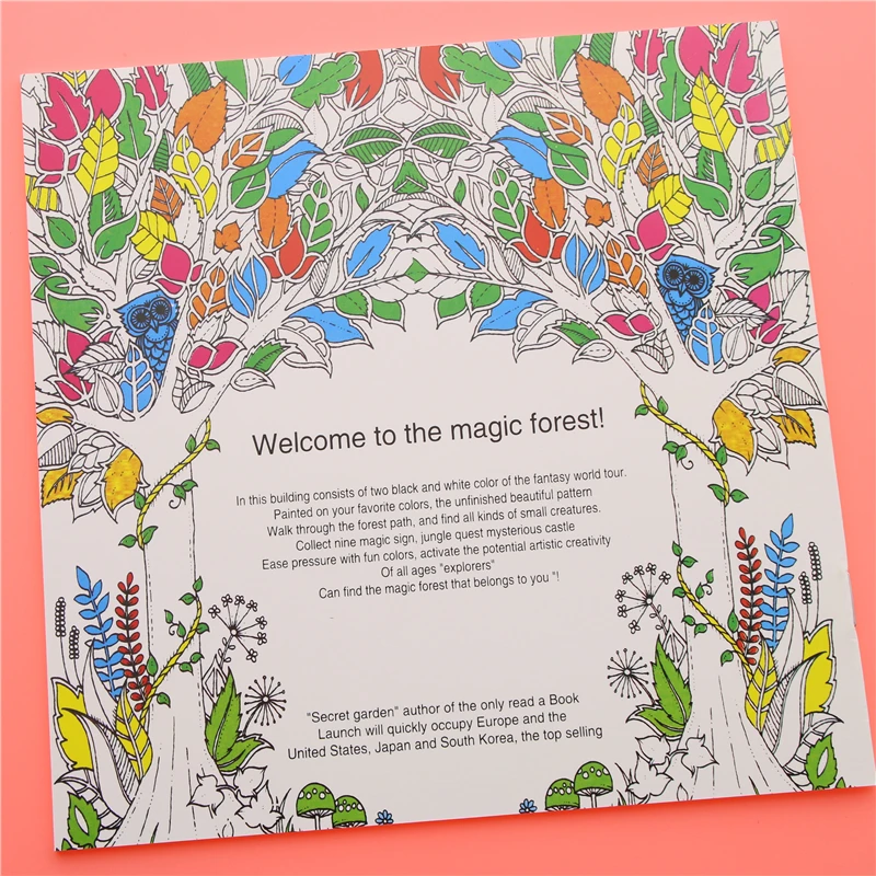 24 páginas bosque encantado edición en inglés libro para colorear para niños adultos aliviar el estrés mata el tiempo de pintura libro de dibujo