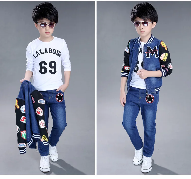 2pc suit 2016 7 8 9 11 12 years kid autumn boy winter set kids clothing