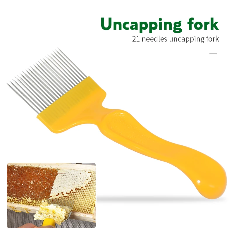 

Beekeeping Tools 21 Pin Straight Needles Uncapping Forks handle Stainless Steel Honey Sparse Rake Shovel Comb Bee Equipment