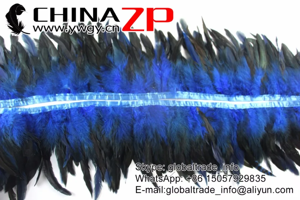 17 Royal Blue Rooster Half Bronze Schlappen Feather Trim (5)
