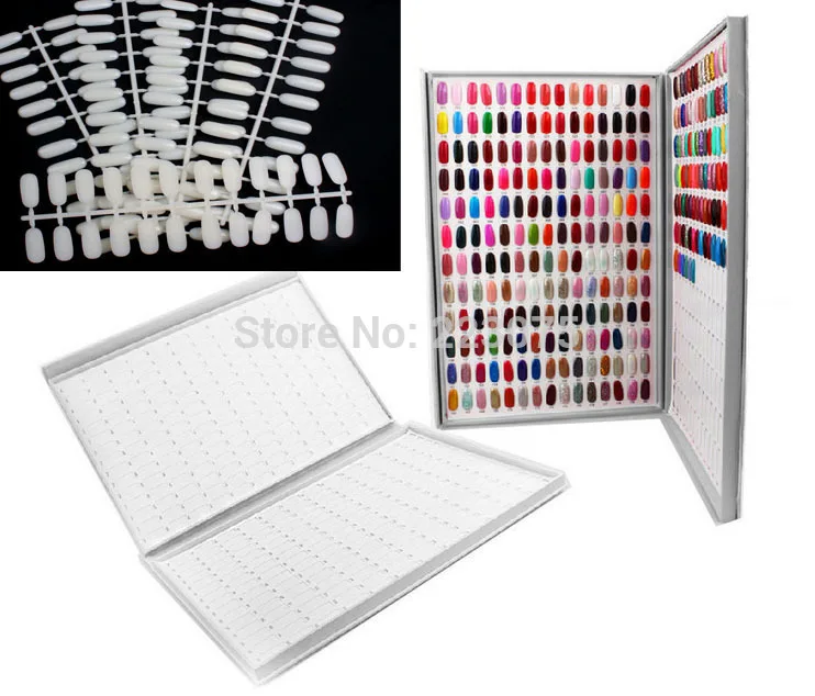 

1pc Professional 308 Colors Nail Gel Polish Display Book Chart & 312 tips Natural Color Nail Art Salon set