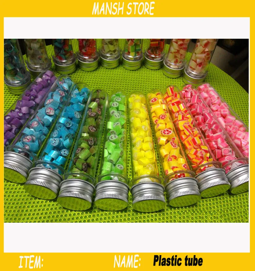 40ml Empty Clear Plastic Tube Bottle Candy Bottle With Aluminum Cap