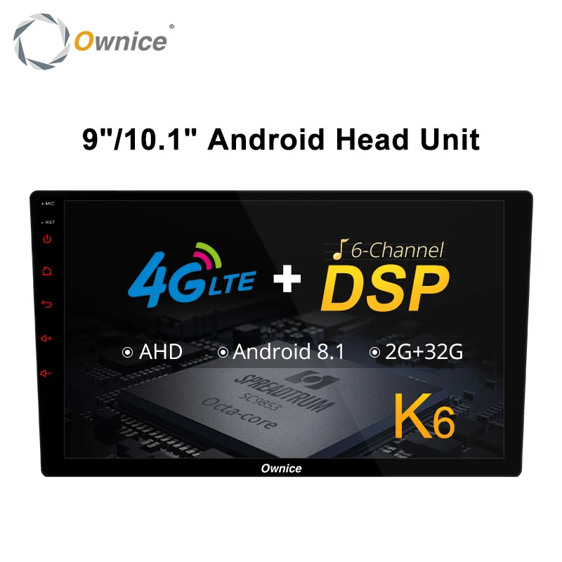 Ownice K6 Android 8,1 Octa 8 core автомобильный радиоприемник 2 Гб Оперативная память 32GB Встроенная память gps навигации автомобиля DVD Поддержка 4 аппарат не привязан к оператору сотовой связи AHD Камера Bluetooth USB видео