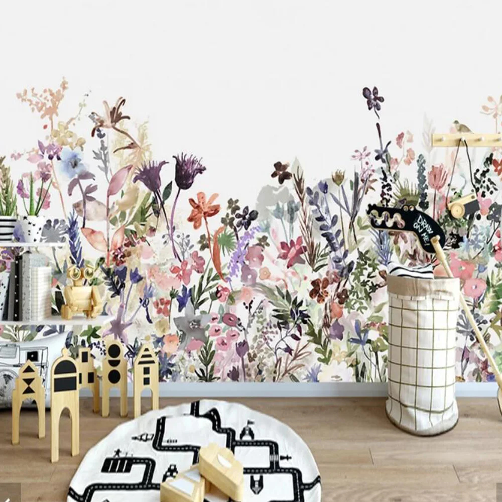 

Скандинавский цветок обои фрески домашний Декор 3D печать фото стерео художественные переводки 3d Цветочная бумага на заказ