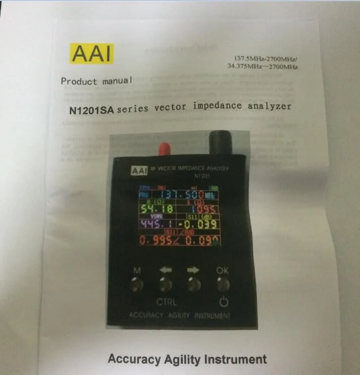 N1201SA 140MHz- 2.7GHz New English verison with Enlish instruction UV RF Vector Impedance ANT SWR Antenna Analyzer Meter Tester